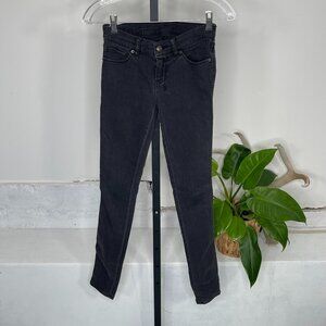 Ksubi Vintage Skinny Jeans 24 Dark Gray Denim Stretch Low Rise Embroidered Logo